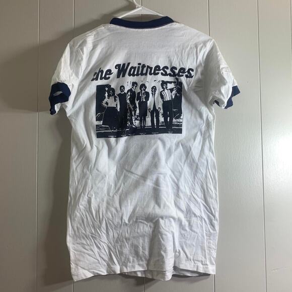 vintage 80’s THE WAITRESSES double sided single stitch ringer style tee shirt XL - Picture 5 of 7